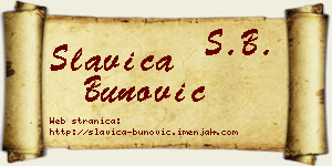 Slavica Bunović vizit kartica